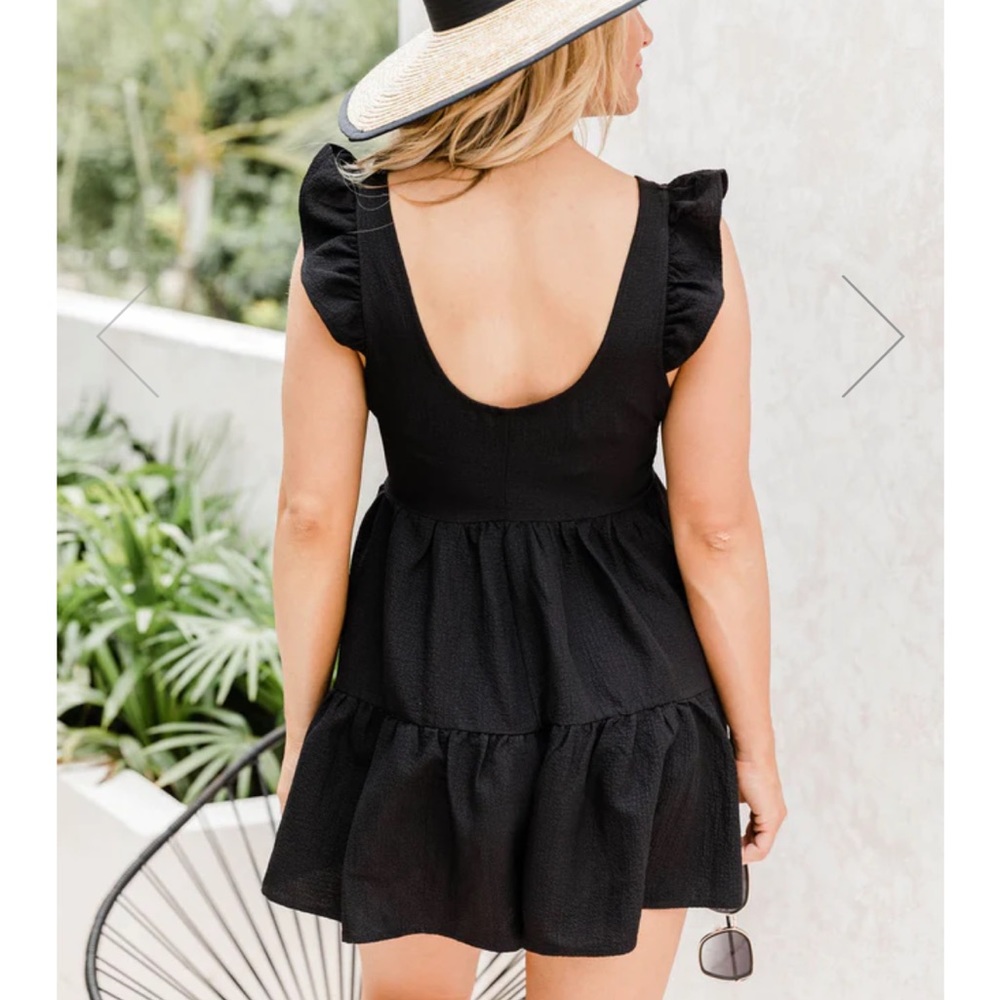 The Only One For Me Black Button Front Ruffled Ro… - image 3
